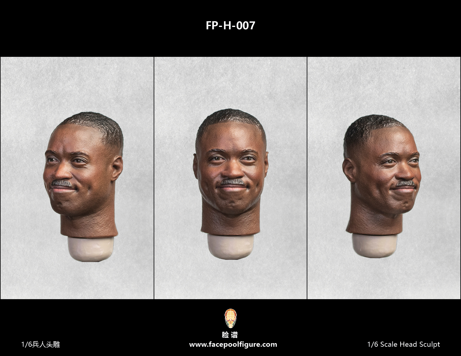 FacepoolFigure 1/6 Black Male Head Sculpt with Expression FP-H-007 –  Facepoolfigure Online Store