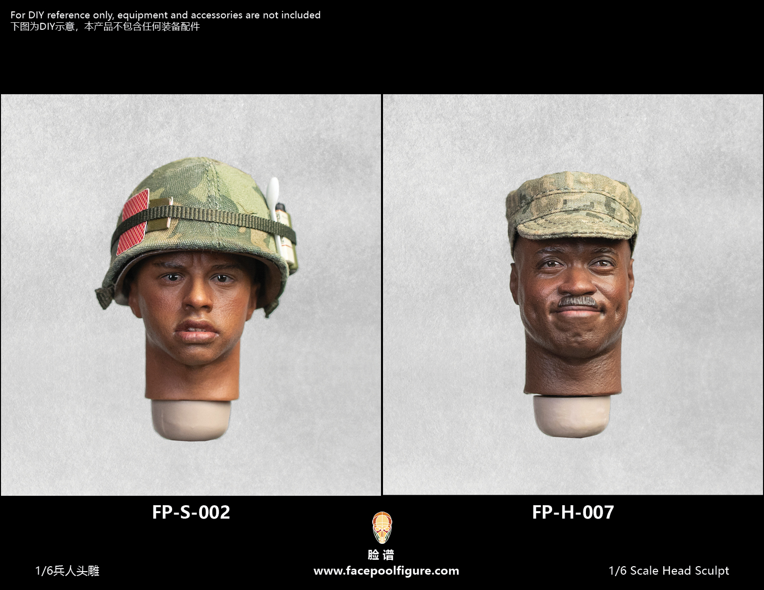 FacepoolFigure 1/6 Black Male Head Sculpt with Expression FP-H-007